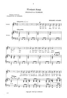 Partition complète, 6 chansons, Godard, Benjamin par Benjamin Godard