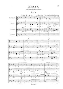 Partition complète, Missa Aeterna Christi munera, Palestrina, Giovanni Pierluigi da