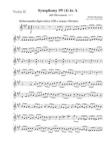 Partition violons II, Symphony No.9, A major, Rondeau, Michel par Michel Rondeau
