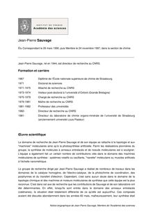 Notice biographique de Jean Pierre Sauvage Membre de l Académie des sciences