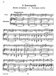 Partition , Norsk - partition de piano, lyrique pièces, Op.12, Grieg, Edvard