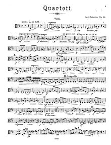 Partition viole de gambe, corde quatuor No.4, Op.211, Quartett Nr.4 für zwei Violinen, Viola und Violoncell in D dur, Op. 211.
