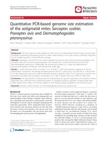 Quantitative PCR-based genome size estimation of the astigmatid mites Sarcoptes scabiei, Psoroptes ovisand Dermatophagoides pteronyssinus