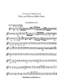 Partition clarinette 1, 2 (en B♭), Paride ed Elena, Dramma per musica in cinque atti