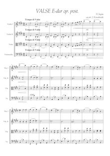 Partition complète, Waltz en E major, E major, Chopin, Frédéric par Frédéric Chopin