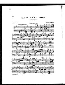 Partition complète, La gazza ladra (pour Thieving Magpie), Melodramma semiserio in due atti par Gioacchino Rossini