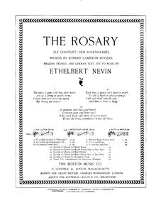 Partition complète (pour mezzo soprano ou baryton en D flat major), pour Rosary