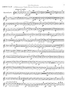 Partition cor 1, 2 (E, D, A, G), Musik zu Ein Sommernachtstraum
