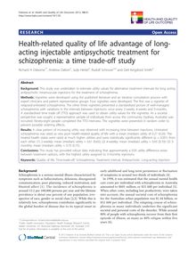 Health-related quality of life advantage of long-acting injectable antipsychotic treatment for schizophrenia: a time trade-off study