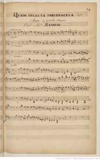 Partition complète, Quam dilecta tabernacula, Rameau, Jean-Philippe