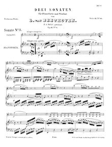 Partition complète, violon Sonata No.3, Op.12/3, E♭ Major, Beethoven, Ludwig van
