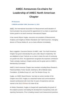 AMEC Announces Co-chairs for Leadership of AMEC North American Chapter