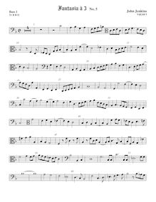 Partition Bass1 viole de gambe, fantaisies et Pavin pour 3 violes de gambe et orgue