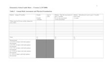 Elementary School Audit Sheet -
