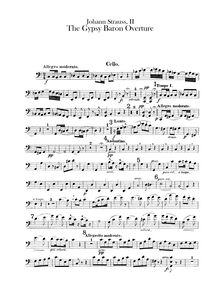 Partition violoncelles, Der Zigeunerbaron, The Gypsy Baron, Strauss Jr., Johann