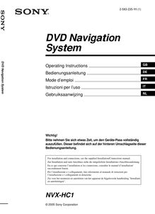 Notice Navigation Sony  NVX-HC1