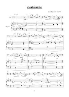 Partition Interludio, Tres piezas para violoncelle y órgano, Marín García, Luis Ignacio