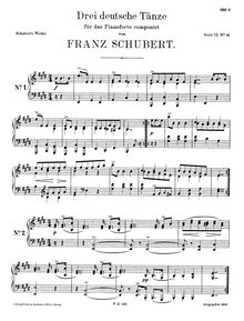 Partition complète, German Dances, D.973, Schubert, Franz