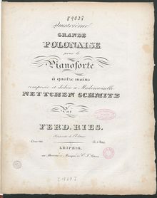 Partition complète, 4me Polonaise pour pianoforte a 4 mains, Ries, Ferdinand