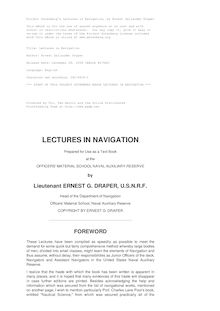Lectures in Navigation