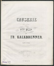 Partition complète, Causerie de jeune fille, C major, Kalkbrenner, Friedrich Wilhelm
