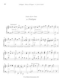 Partition , Dialogue, Livre d orgue No.1, Premier Livre d Orgue par Nicolas Lebègue