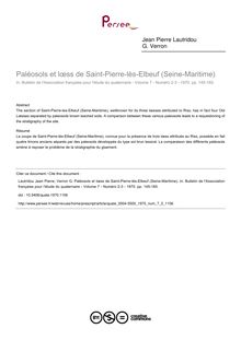 Paléosols et lœss de Saint-Pierre-lès-Elbeuf (Seine-Maritime) - article ; n°2 ; vol.7, pg 145-165