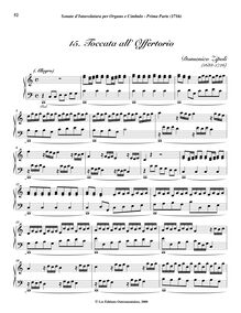 Partition , Toccata all’Offertorio en do maggiore, Sonate d Involatura per organo e cimbalo
