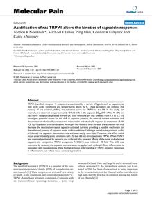 Acidification of rat TRPV1 alters the kinetics of capsaicin responses