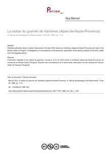 La statue du guerrier de Vachères (Alpes-de-Haute-Provence) - article ; n°1 ; vol.29, pg 1-12