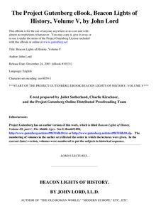 Beacon Lights of History, Volume 05 - The Middle Ages