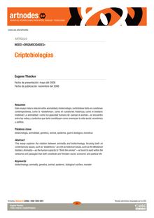 Criptobiologías (Cryptobiologies)
