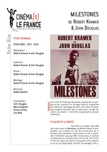 Milestones de Kramer Robert, Douglas John