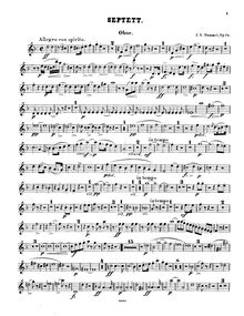 Partition hautbois, Septett No.1 Op. 74, Hummel, Johann Nepomuk