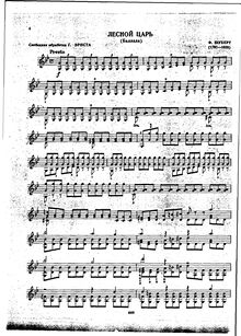Partition Paraphrase pour violon solo (, partie), Erlkönig, D.328 (Op.1)
