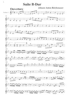 Partition violons II, Ouverture- No.1 en B flat major, B flat, Reichenauer, Antonín