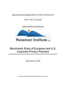 Benchmark Study of European and U.S. Corporate Privacy Practices
