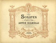 Partition complète, Sonata pour Piano 4-mains, Op.32, F Major, Diabelli, Anton