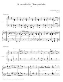 Partition No. 20, 28 Melodische übungstücke, Melodic Practice Pieces