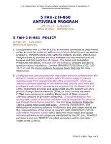 5 FAH-2 H-860 Operational Readiness - Anti-Virus Program