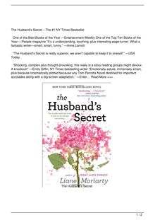 The Husband8217s Secret Book Reviews