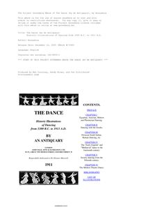 The Dance (by An Antiquary) - Historic Illustrations of Dancing from 3300 B.C. to 1911 A.D.