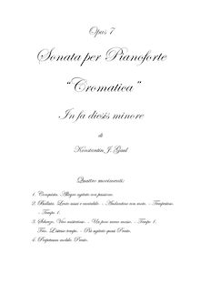 Partition complète, Piano Sonata No.3, Cromatica, F♯ minor, Gaul, Konstantin Joachim