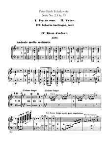 Partition harpe,  No.2, Suite caractéristique, Tchaikovsky, Pyotr