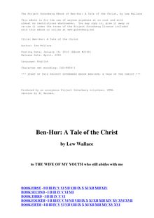 Ben-Hur; a tale of the Christ