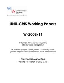 UNU-CRIS Working Papers W-2008/11