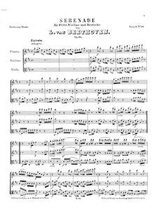 Partition complète, Serenade, D major, Beethoven, Ludwig van par Ludwig van Beethoven