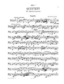 Partition basson, vent quintette, Op.11, Sobeck, Johann
