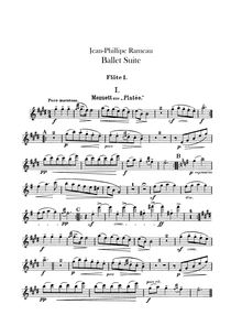 Partition flûte 1, 2, Rameau Ballet , Mottl, Felix