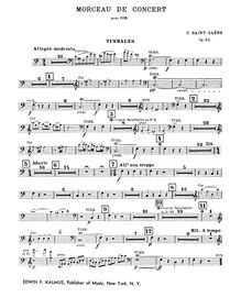 Partition timbales, Morceau de Concert, Op.94, Saint-Saëns, Camille